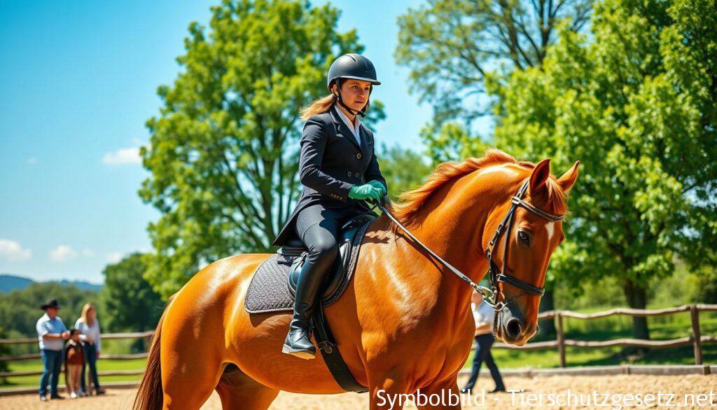 Reiter demonstriert Reittechniken Reiter demonstriert Reittechniken